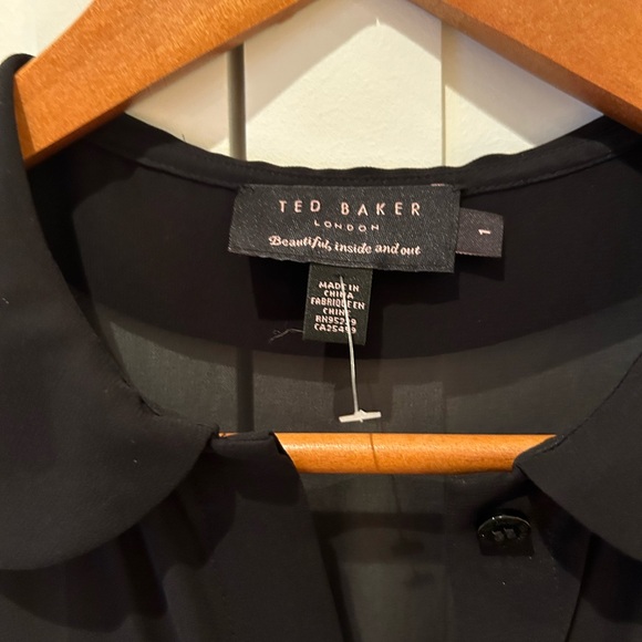 Ted Baker Bustier Black Lace Dress with Sheer Collar - Picture 6 of 8